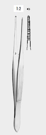 Пінцет МАКІНДО (McINDOE) 1x2 зубці, 15 см (cm)